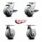 Service Caster 4 Inch Thermoplastic Rubber Caster Set with Roller Bearings 2 Brakes 2 Rigid SCC-20S420-TPRRF-TLB-2-R-2 - alternate 4